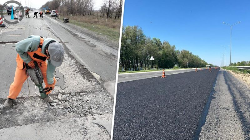 Бетонку на юге Казахстана вновь ремонтируют асфальтом