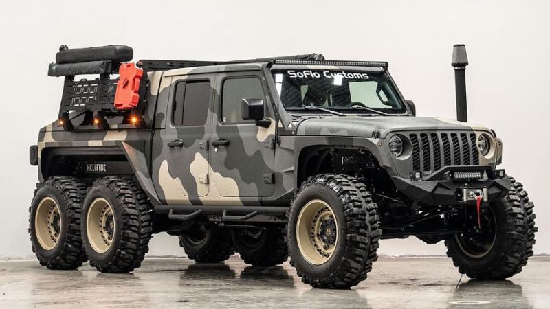 Jeep Gladiator превратили в суровый шестиколёсник для путешествий