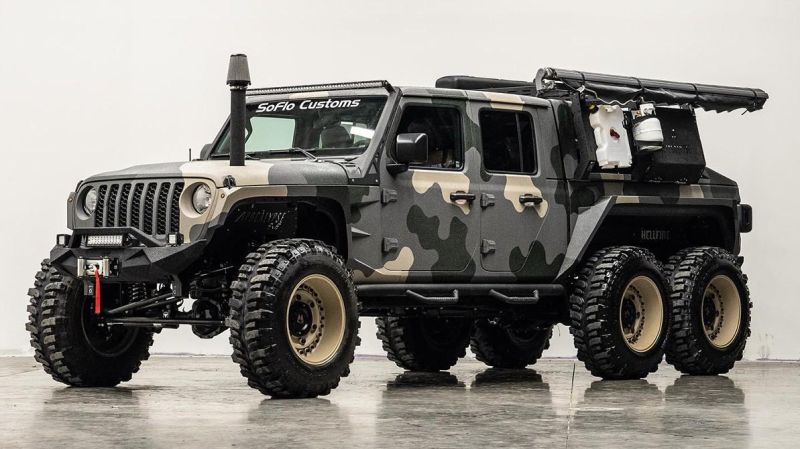 Jeep Gladiator превратили в суровый шестиколёсник для путешествий