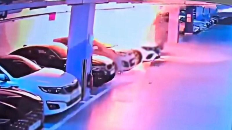 Mercedes-Benz EQE спалил 140 машин в подземном паркинге в Инчхоне